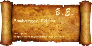 Bamberger Edina névjegykártya